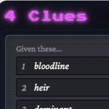 4 Clues game screen