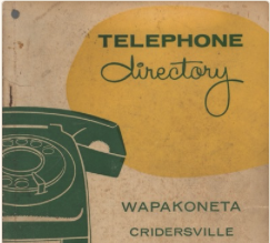 A telephone directory page